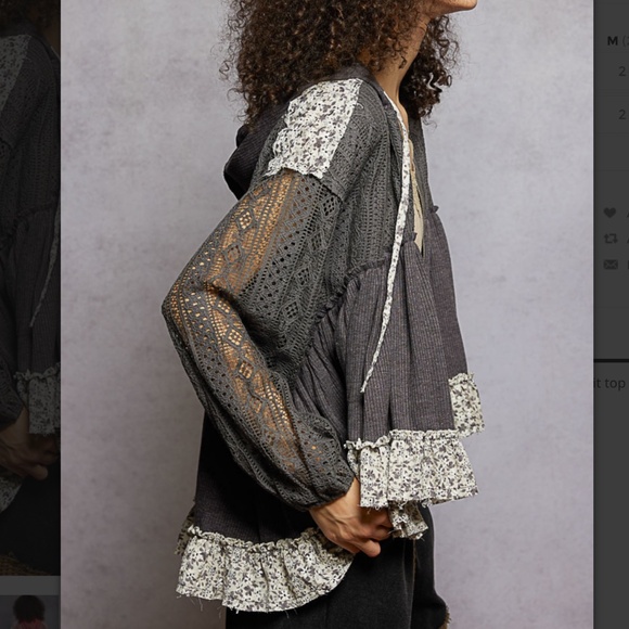 POL “ Kelly “ POL Hoodie Zip Up Top Jacket with Crochet Lace Detail 37 - Picture 2 of 6